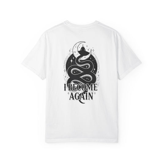 I Become Again Snake Tee – Witchy Aesthetic Shirt, Dark Cottagecore Graphic Tee, Gothic Rebirth Serpent Coquette Goth Top