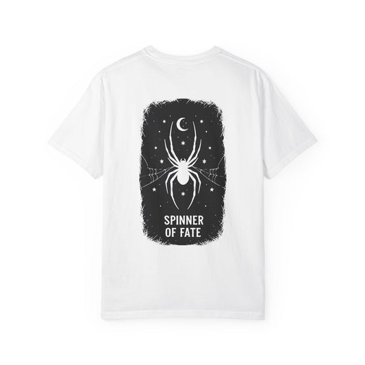 Spinner of Fate Spider Tee – Witchy Aesthetic Shirt, Dark Cottagecore Graphic Tee, Gothic Celestial Spider Coquette Goth Top