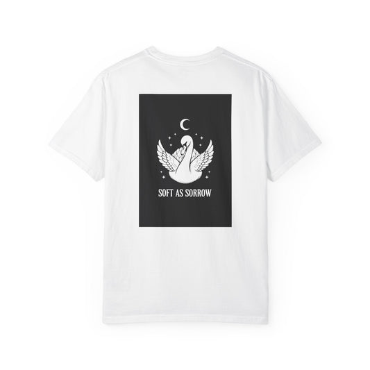 Soft as Sorrow Swan Tee – Witchy Aesthetic Shirt, Dark Cottagecore Graphic Tee, Coquette Goth Celestial Swan Top