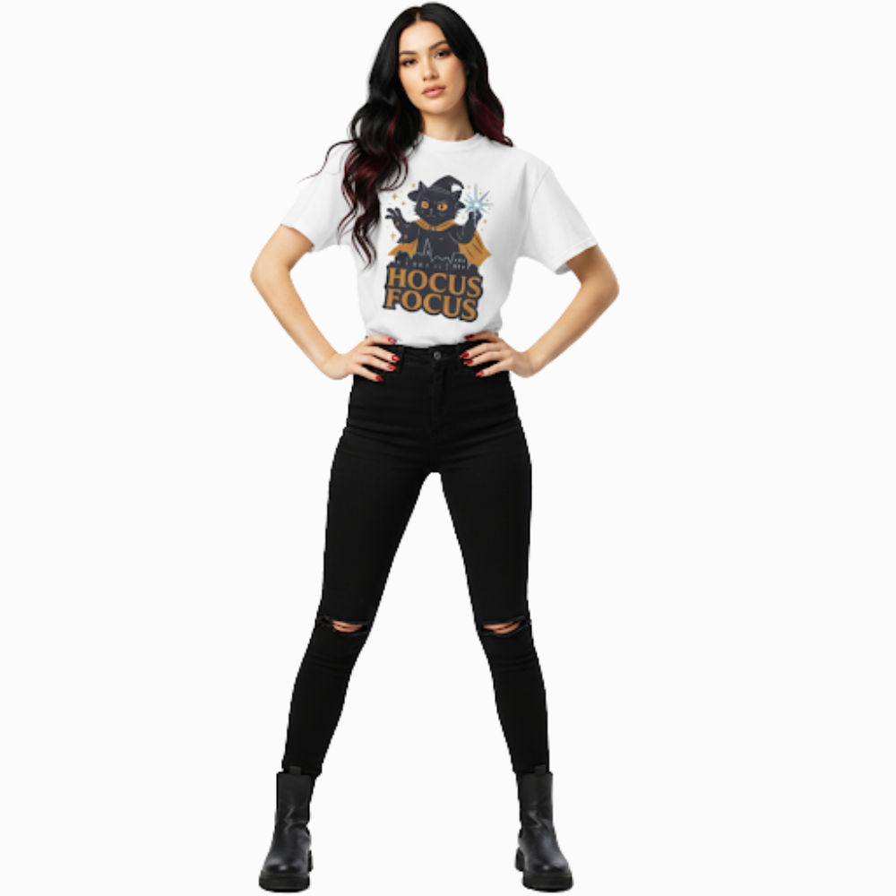 "Hocus Focus" -  Black Cat Graphic Tee